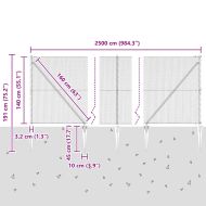 Оградa с колчета Сив 1.4 x 25 m Покрит със PVC стомана