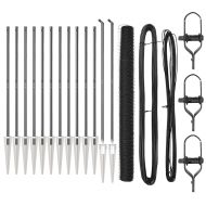 Оградa с колчета Сив 1.5 x 25 m Покрит със PVC стомана