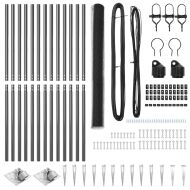 Оградa с колчета Сив 1.6 x 25 m Покрит със PVC стомана