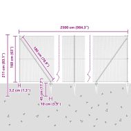 Оградa с колчета Сив 1.6 x 25 m Покрит със PVC стомана