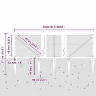Оградa с колчета Сив 0.4 x 50 м Покрит със PVC стомана