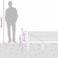 Оградa с колчета Сив 0.5 x 50 м Покрит със PVC стомана