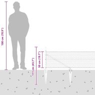 Оградa с колчета Сив 0.5 x 50 м Покрит със PVC стомана