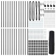 Оградa с колчета Сив 0.5 x 50 м Покрит със PVC стомана