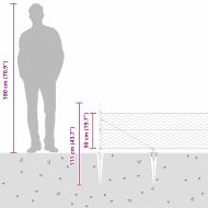 Оградa с колчета Сив 0.5 x 50 м Покрит със PVC стомана
