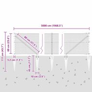 Оградa с колчета Сив 0.6 x 50 м Покрит със PVC стомана