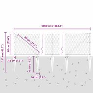 Оградa с колчета Сив 0.6 x 50 м Покрит със PVC стомана