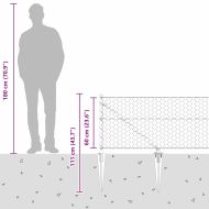 Оградa с колчета Сив 0.6 x 50 м Покрит със PVC стомана