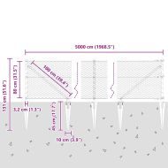 Оградa с колчета Сив 0.8 x 50 м Покрит със PVC стомана