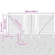 Оградa с колчета Сив 1 x 50 m Покрит със PVC стомана