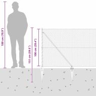 Оградa с колчета Сив 1 x 50 m Покрит със PVC стомана