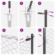 Оградa с колчета Сив 1 x 50 m Покрит със PVC стомана