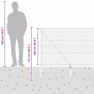 Оградa с колчета Сив 1 x 50 m Покрит със PVC стомана