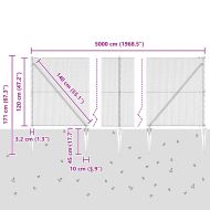 Оградa с колчета Сив 1.2 x 50 m Покрит със PVC стомана