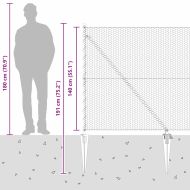 Оградa с колчета Сив 1.4 x 50 m Покрит със PVC стомана