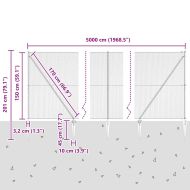 Оградa с колчета Сив 1.5 x 50 m Покрит със PVC стомана