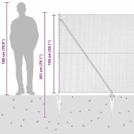Оградa с колчета Сив 1.5 x 50 m Покрит със PVC стомана