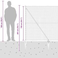 Оградa с колчета Сив 1.5 x 50 m Покрит със PVC стомана
