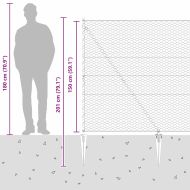 Оградa с колчета Сив 1.5 x 50 m Покрит със PVC стомана