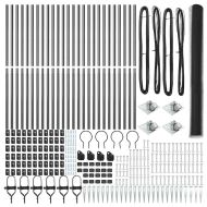 Оградa с колчета Сив 1.6 x 50 m Покрит със PVC стомана