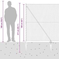 Оградa с колчета Сив 1.6 x 50 m Покрит със PVC стомана