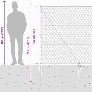 Оградa с колчета Сив 1.6 x 50 m Покрит със PVC стомана