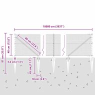 Оградa с колчета Сив 0.4 x 100 м Покрит със PVC стомана