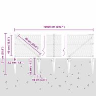 Оградa с колчета Сив 0.4 x 100 м Покрит със PVC стомана