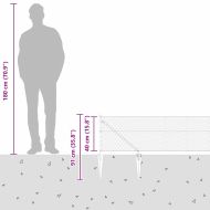 Оградa с колчета Сив 0.4 x 100 м Покрит със PVC стомана