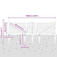 Оградa с колчета Сив 0.5 x 100 м Покрит със PVC стомана