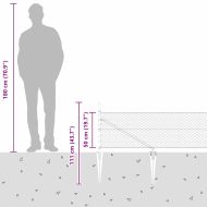 Оградa с колчета Сив 0.5 x 100 м Покрит със PVC стомана