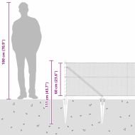 Оградa с колчета Сив 0.6 x 100 м Покрит със PVC стомана