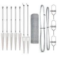 Оградa с колчета Сребрист 0.5 x 10 м Покрит със PVC стомана