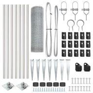 Оградa с колчета Сребрист 0.6 x 10 м Покрит със PVC стомана