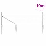 Оградa с колчета Сребрист 0.8 x 10 m Покрит със PVC стомана