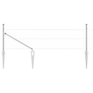 Оградa с колчета Сребрист 0.8 x 10 m Покрит със PVC стомана