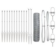 Оградa с колчета Сребрист 0.8 x 10 m Покрит със PVC стомана