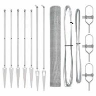 Оградa с колчета Сребрист 1.2 x 10 m Покрит със PVC стомана