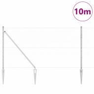 Оградa с колчета Сребрист 1.4 x 10 m Покрит със PVC стомана