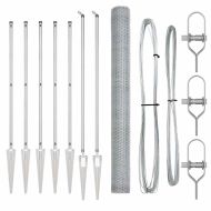 Оградa с колчета Сребрист 1.6 x 10 m Покрит със PVC стомана