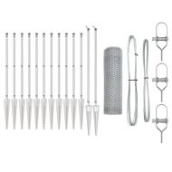 Оградa с колчета Сребрист 0.4 x 25 м Покрит със PVC стомана