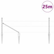 Оградa с колчета Сребрист 0.4 x 25 м Покрит със PVC стомана