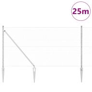 Оградa с колчета Сребрист 1 x 25 m Покрит със PVC стомана