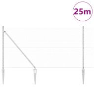 Оградa с колчета Сребрист 1.2 x 25 m Покрит със PVC стомана