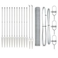 Оградa с колчета Сребрист 1.4 x 25 m Покрит със PVC стомана