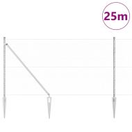 Оградa с колчета Сребрист 1.4 x 25 m Покрит със PVC стомана