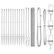 Оградa с колчета Сребрист 1.5 x 25 m Покрит със PVC стомана