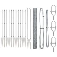 Оградa с колчета Сребрист 1.6 x 25 m Покрит със PVC стомана