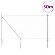 Оградa с колчета Сребрист 1.4 x 50 m Покрит със PVC стомана