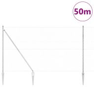 Оградa с колчета Сребрист 1.5 x 50 m Покрит със PVC стомана